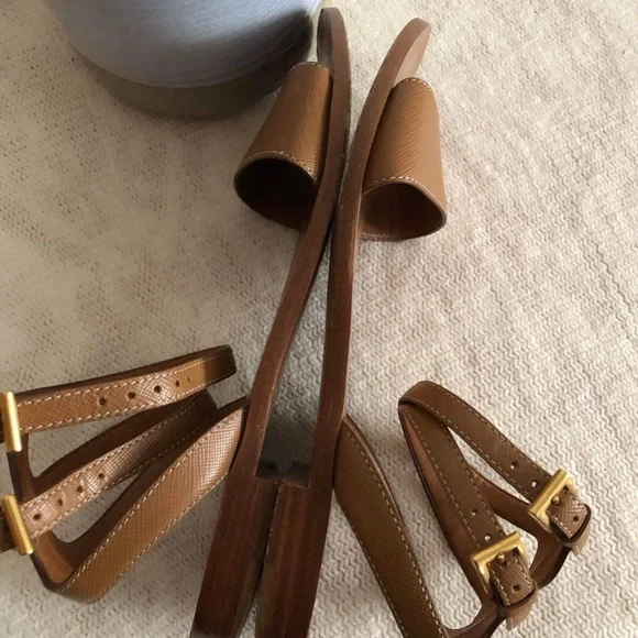 Prada Saffiano Leather Sandals - Picture 5 of 8